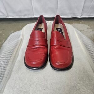 JG Hook Red Leather Loafers